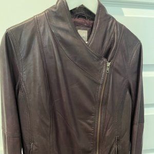 Burgundy leather jacket